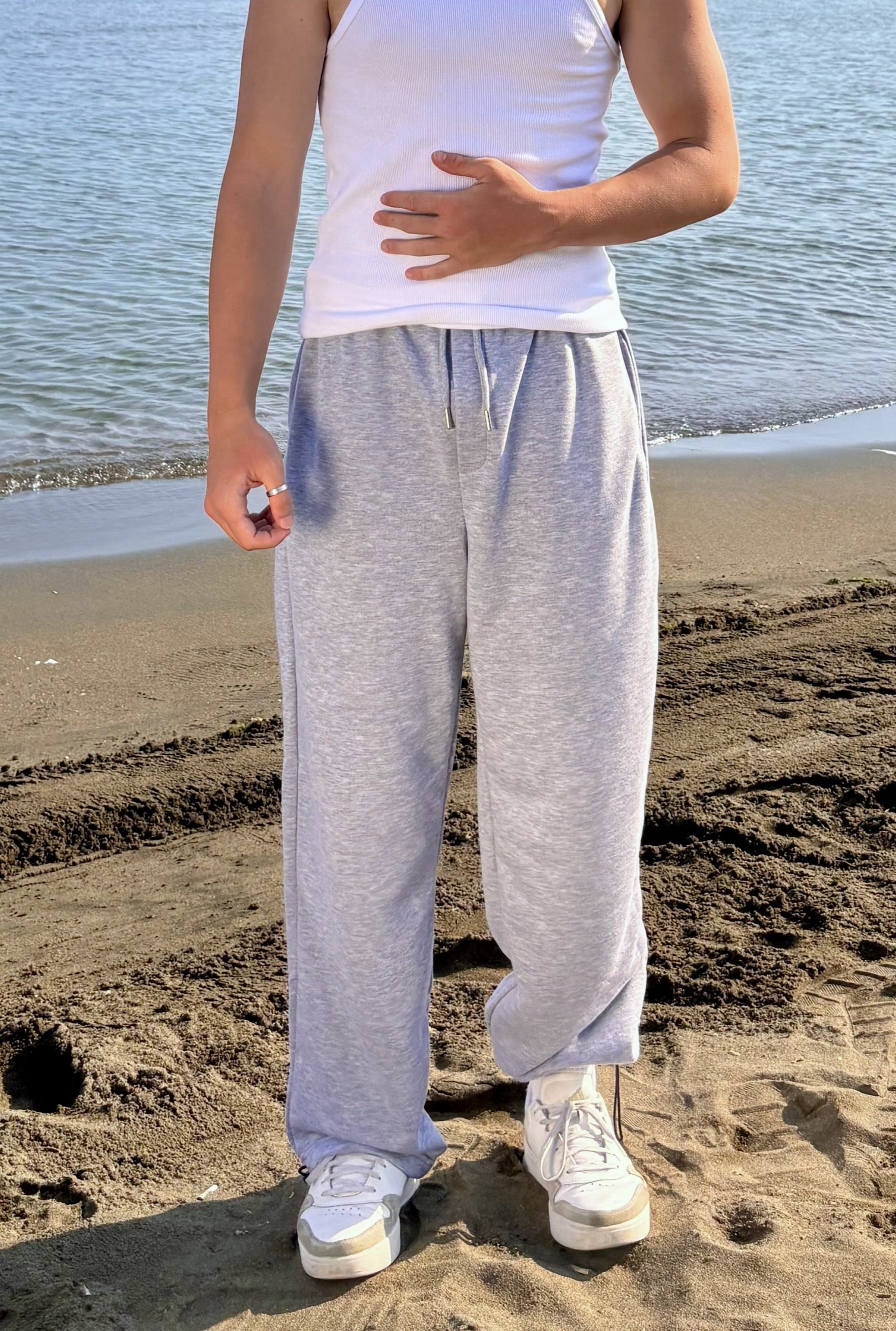 Ayarlanabilir Paça Oversize Gri Eşofman