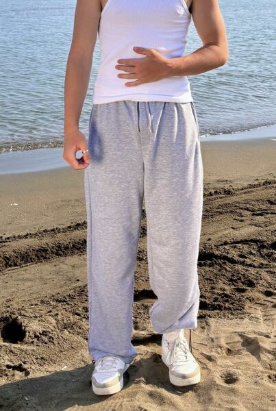 Ayarlanabilir Paça Oversize Gri Eşofman