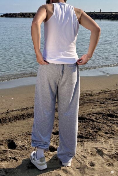 Ayarlanabilir Paça Oversize Gri Eşofman