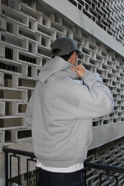 Oversize Basic Hoodie - Gri