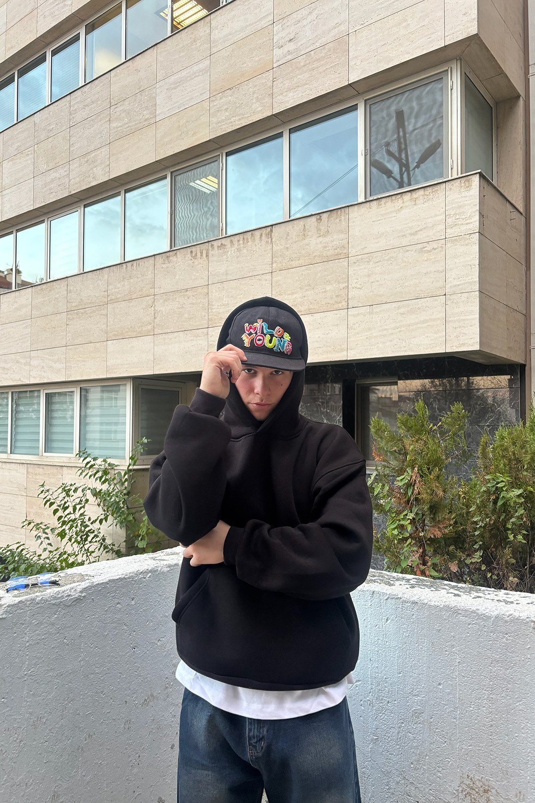 Oversize Basic Hoodie - Siyah