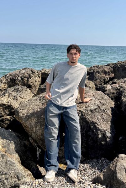 Asit Yıkamalı Basic Oversize Tişört