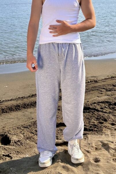 Ayarlanabilir Paça Oversize Gri Eşofman