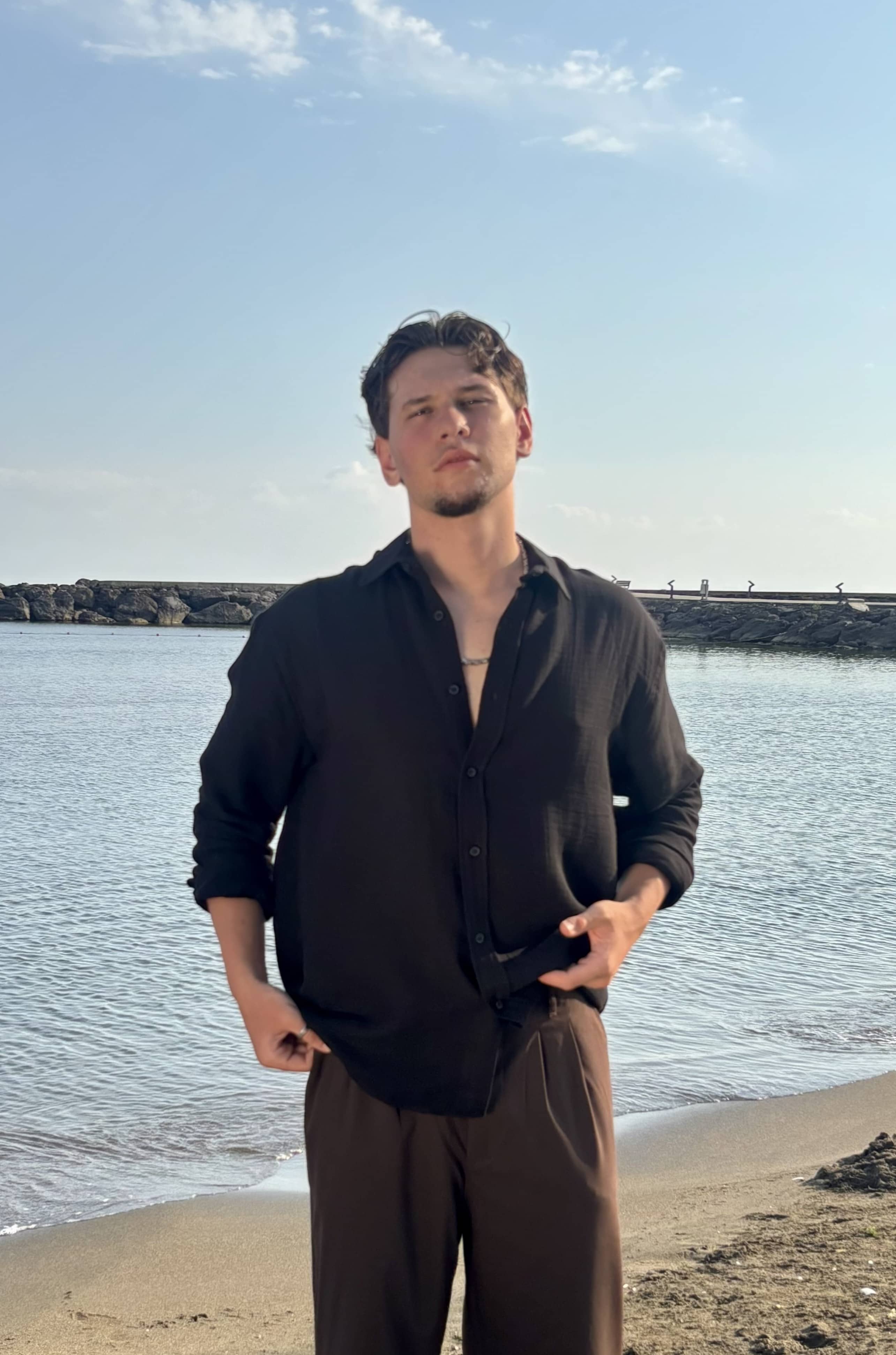 Oversize Uzun Kol Gömlek - Siyah