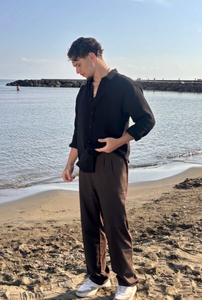 Oversize Uzun Kol Gömlek - Siyah