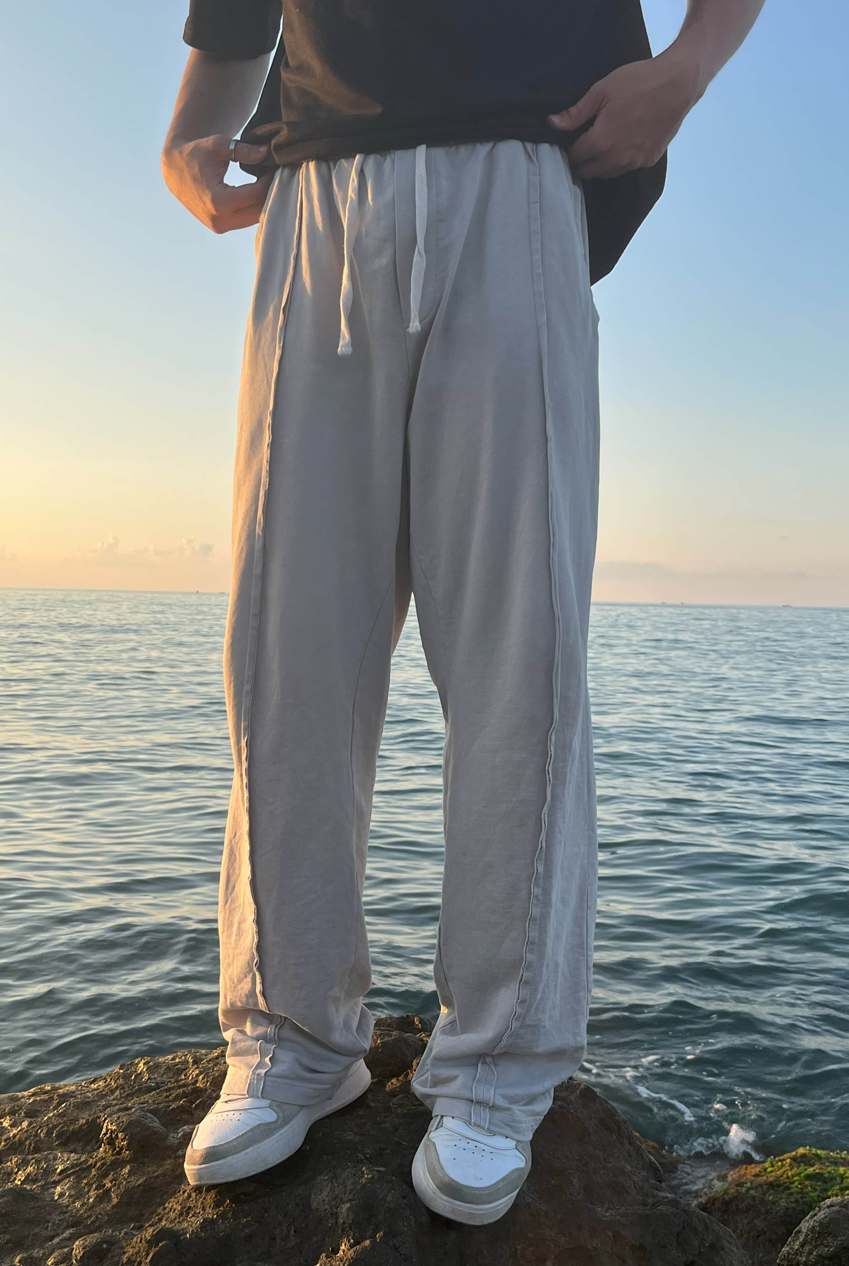 Yıkamalı Dikiş Detay Eşofman Altı