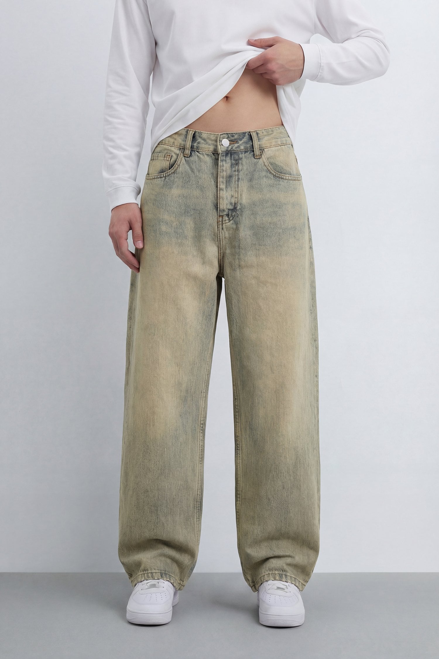 Premium Yıkamalı Baggy Jean