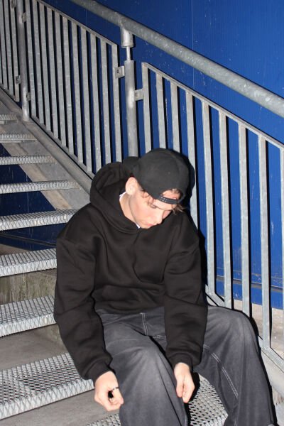 Oversize Basic Hoodie - Siyah