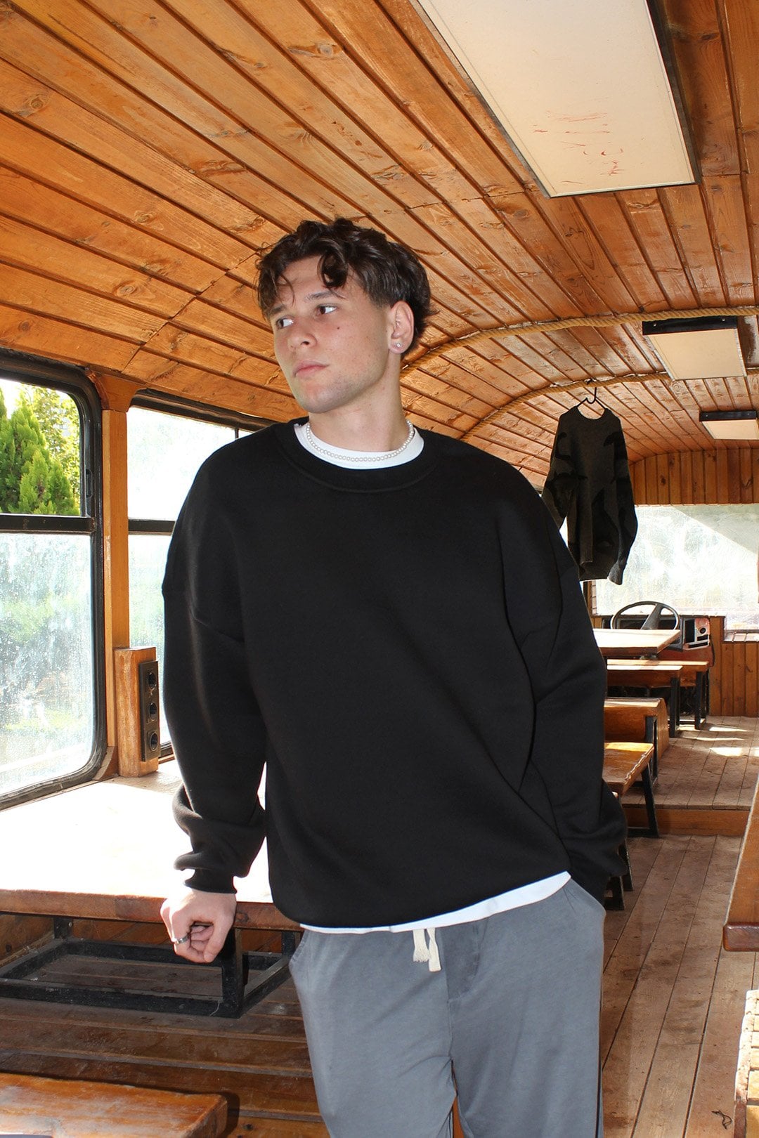 Oversize Basic Sweatshirt - Siyah