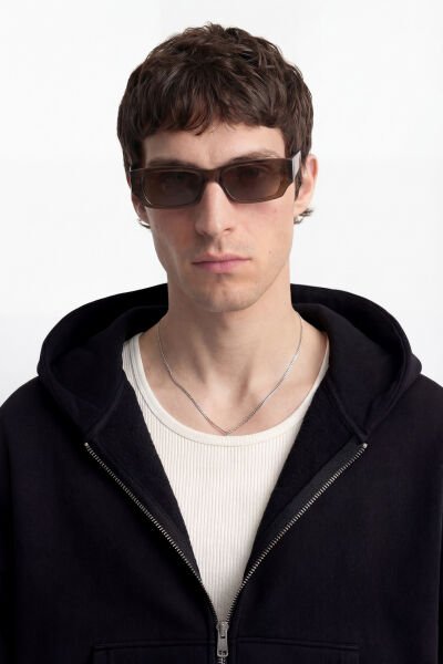 Oversize Basic Fermuarlı Hoodie - Gri