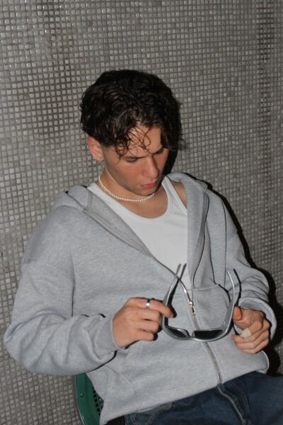 Oversize Basic Zip Hoodie - Gri