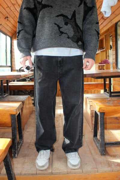 Basic Antrasit Baggy Jean