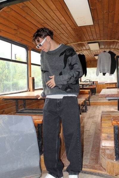 Basic Antrasit Baggy Jean