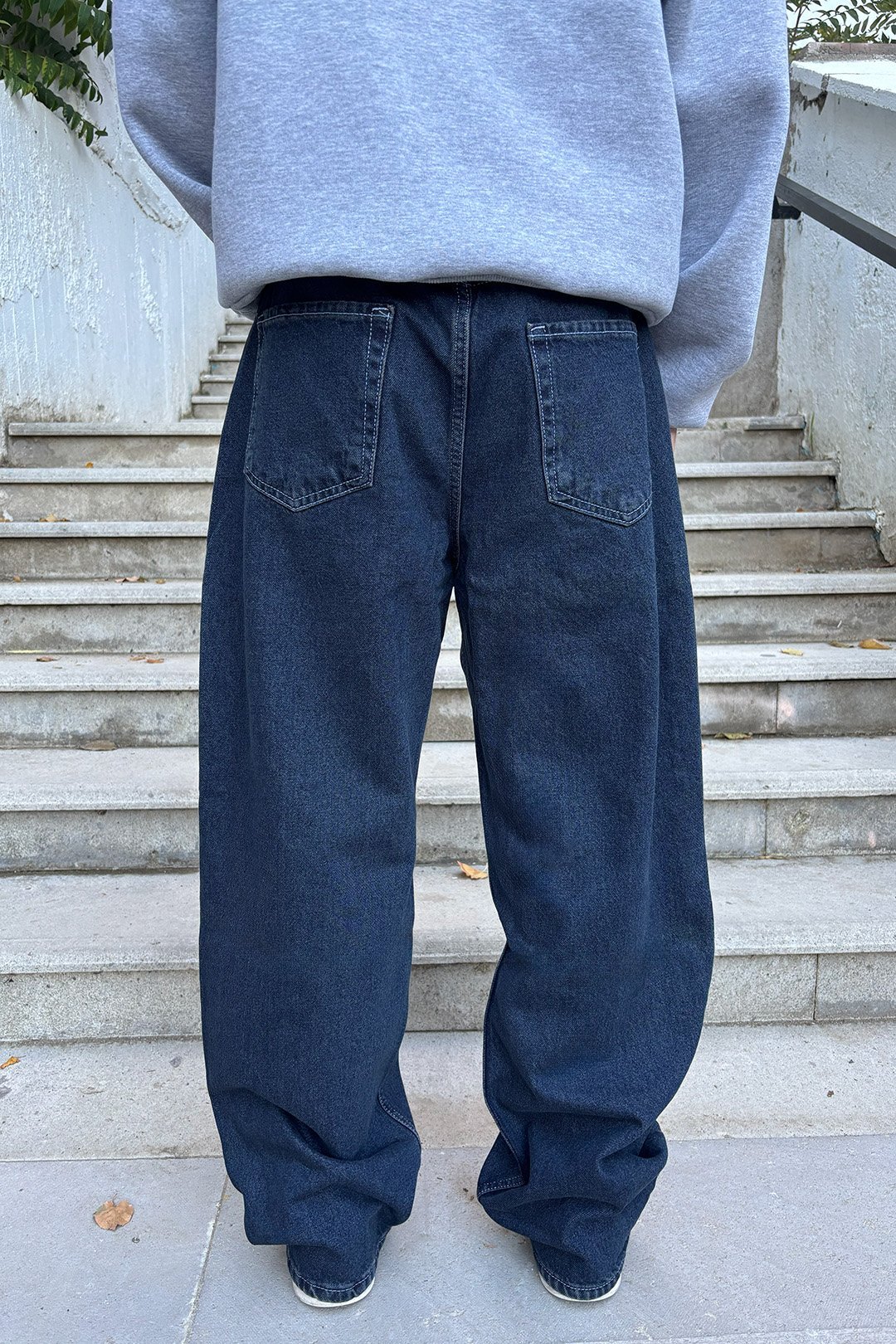 Basic Lacivert Baggy Jean