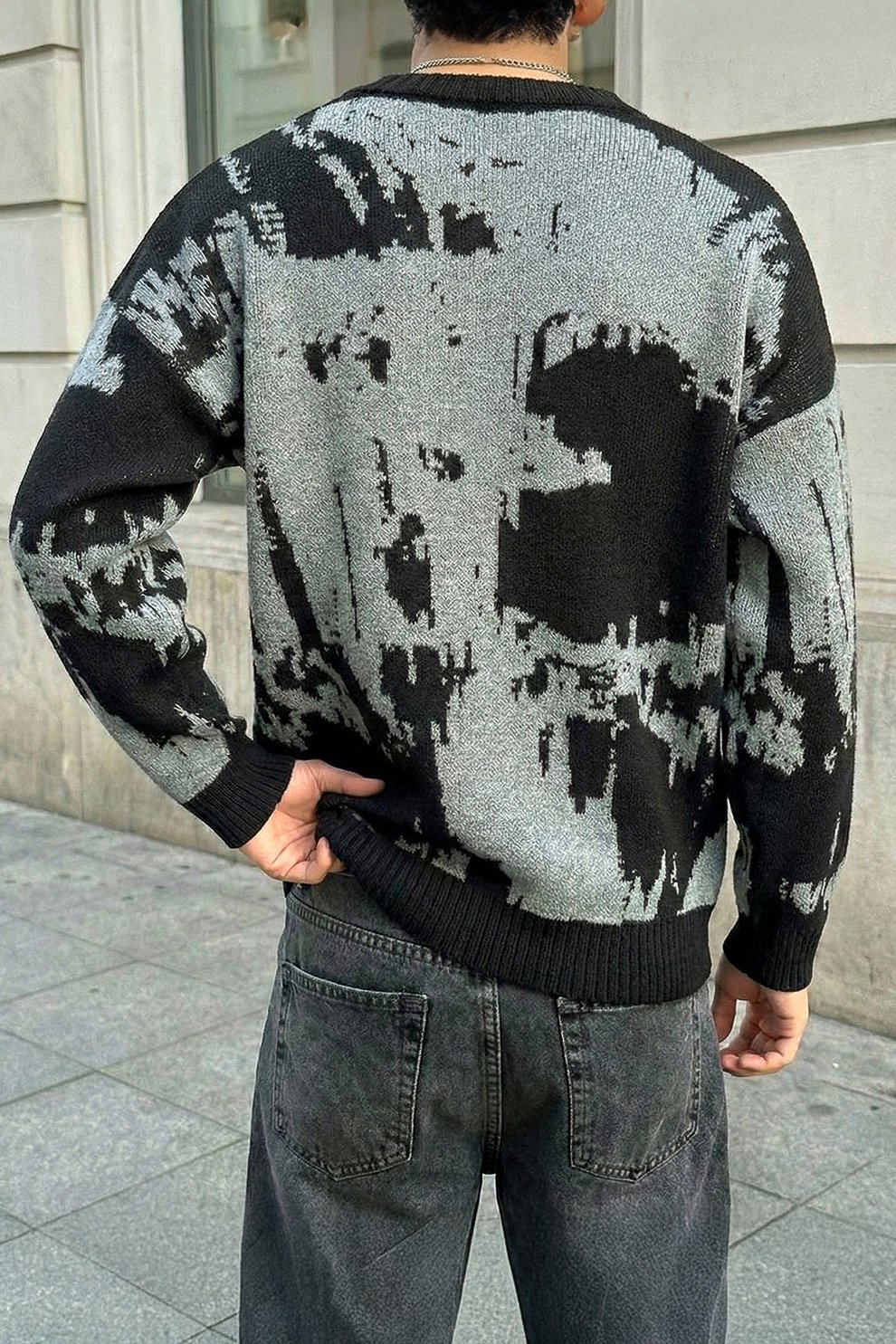 Nakışlı Oversize Triko Kazak