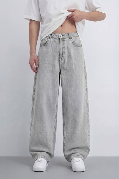 Açık Gri Baggy Jean