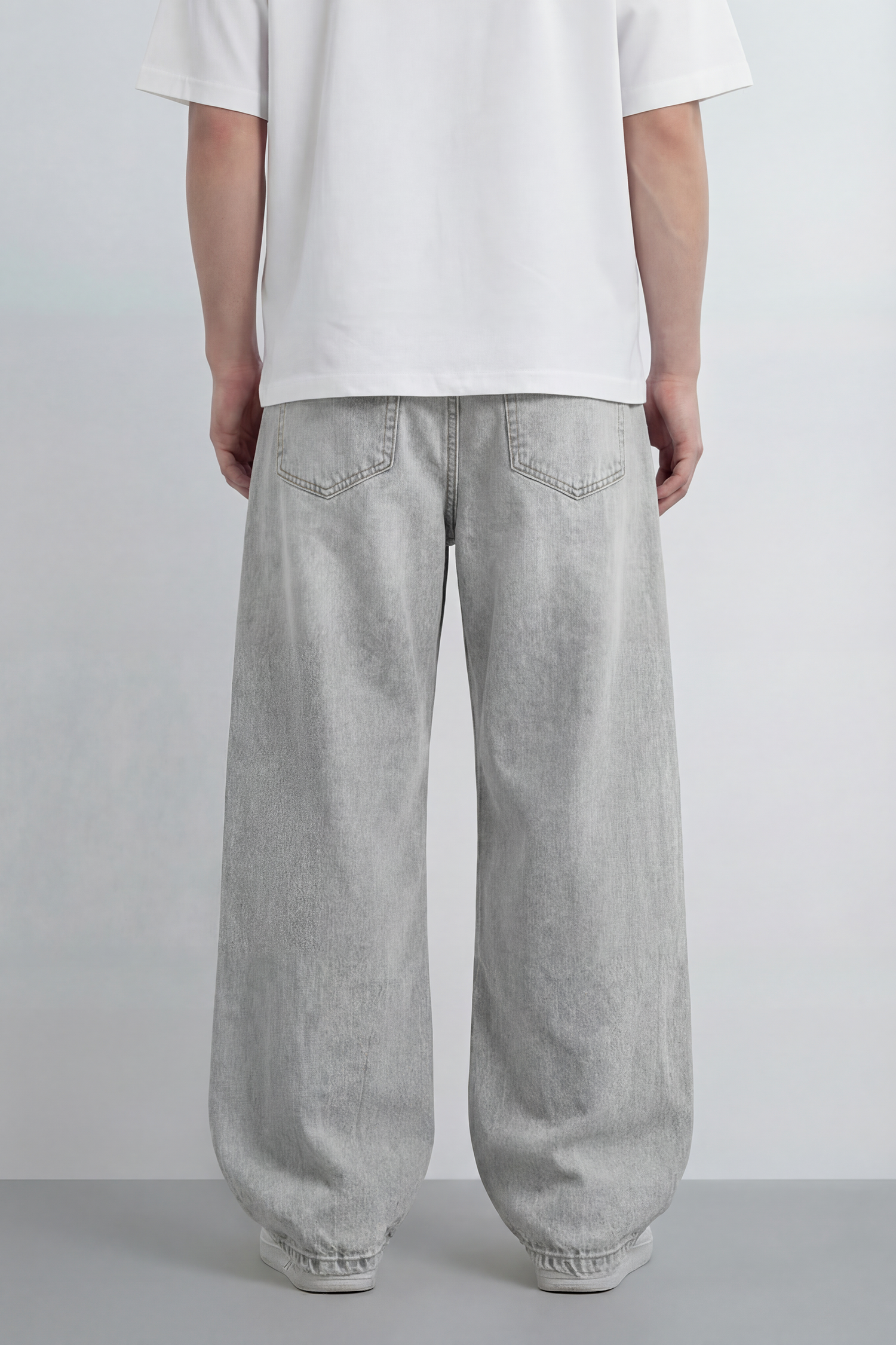 Açık Gri Baggy Jean