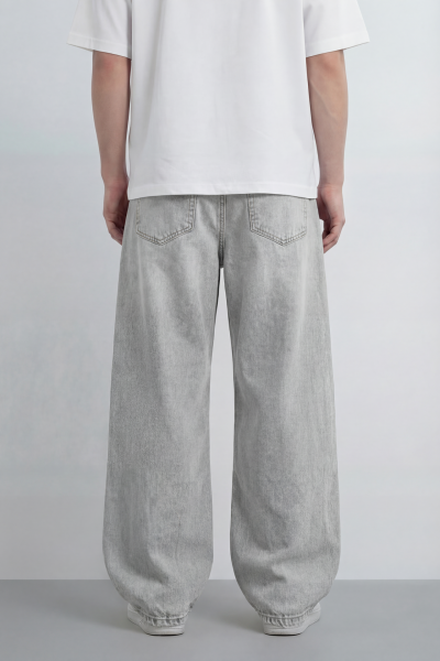 Açık Gri Baggy Jean